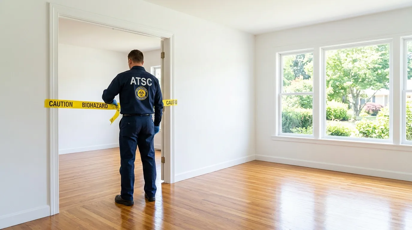 Certified biohazard cleanup crew performing Decomposition Cleanup in Harrison